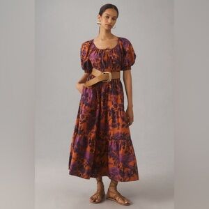 Anthropologie The Somerset Puff-Sleeve Maxi Dress